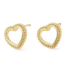 Heart Alloy Stud Earrings for Women, with 304 Stainless Steel Steel Pin, Cadmium Free & Lead Free