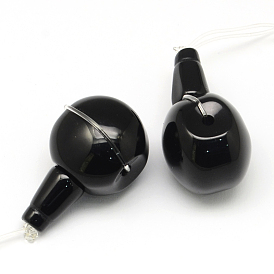 Натуральный обсидиановый драгоценный камень 3 - бусины гуру, T-просверленные бусины для изготовления буддийских ювелирных изделий