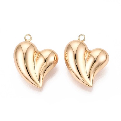 Латунные подвески, сердце, без никеля 