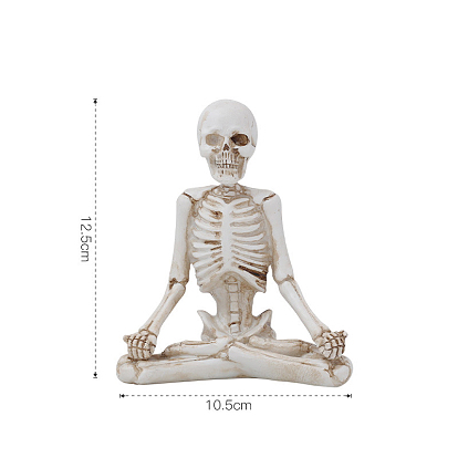 Украшение дисплея темы хэллоуина, украшения для фигуры скелета йоги, статуя скелетов йоги, медитация