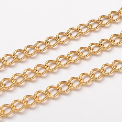 Ion Plating(IP) 304 Stainless Steel Twisted Chains, Unwelded, Curb Chains, Unwelded, with Spool