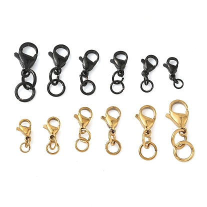 304 нержавеющая сталь застежка когтя омара, с прыжковых колец, ионное покрытие (ip)