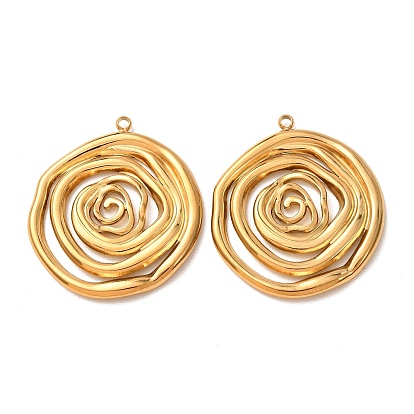304 Stainless Steel Pendants, Spiral Charms, Ion Plating(IP)
