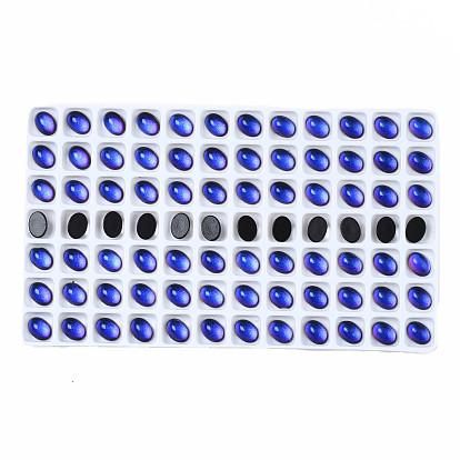 Translucent K9 Glass Cabochons, Flat Back, Oval