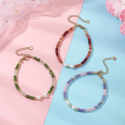 Браслеты из натурального окрашенного малайзийского нефрита и натурального культивированного пресноводного жемчуга для женщин, рондель