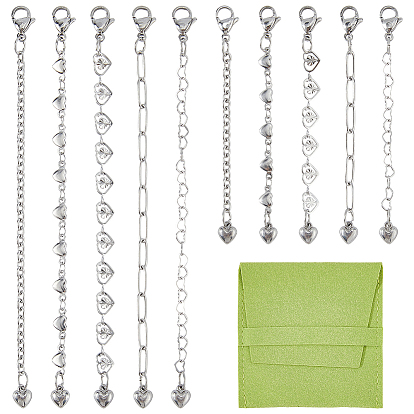 10 шт. 304 цепи из нержавеющей стали цепи-удлинители для сумок, с карабин-лобстерами 
