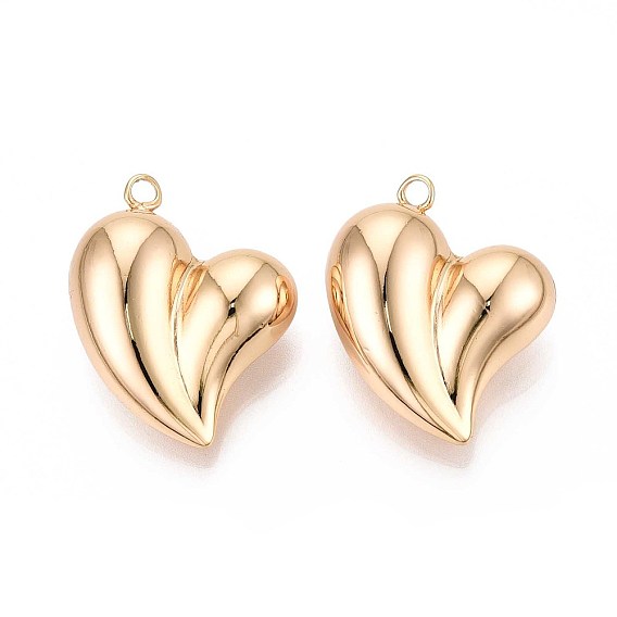 Латунные подвески, сердце, без никеля 