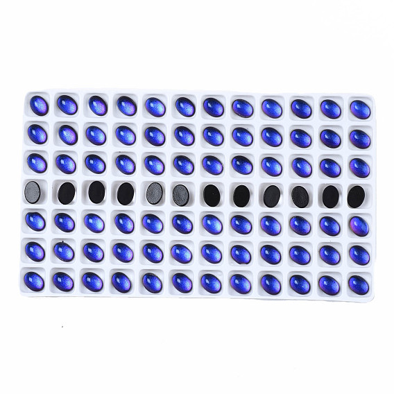 Translucent K9 Glass Cabochons, Flat Back, Oval
