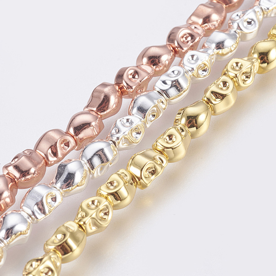 Electroplated Non-magnetic Synthetic Hematite Bead Strand, Grade AA, Skull