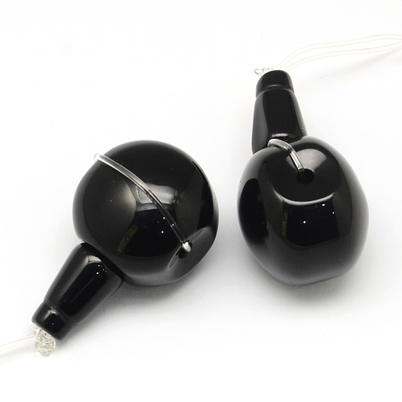 Натуральный обсидиановый драгоценный камень 3 - бусины гуру, T-просверленные бусины для изготовления буддийских ювелирных изделий