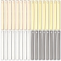 PandaHall 2 Style Elite Brass Pendants, Stamping Blank Tag, Rectangle