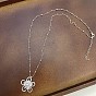 Alloy Hollow Flower Pendant Necklaces for Women