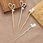 Вилки для волос из сплава в форме сердца, аксессуары для волос для женщин и девочек, с жемчуг