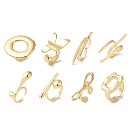 Alloy Open Cuff Rings for Women, Golden