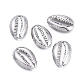304 Stainless Steel Beads, Cowrie Shell Shape