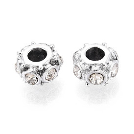 Европейские бусины, сплав, стразы , бусины с большим отверстием, рондель