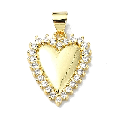 Покрытие стойки настоящее 18k позолоченное латунное микро-паве подвески из кубического циркония, долговечный, без свинца и без кадмия, сердце