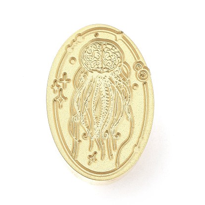 Skull/Heart/Witch/Spider/Flower/Moon Halloween Theme Golden Tone Brass Wax Seal Stamp Head, for DIY Wax Seal Stamp Making