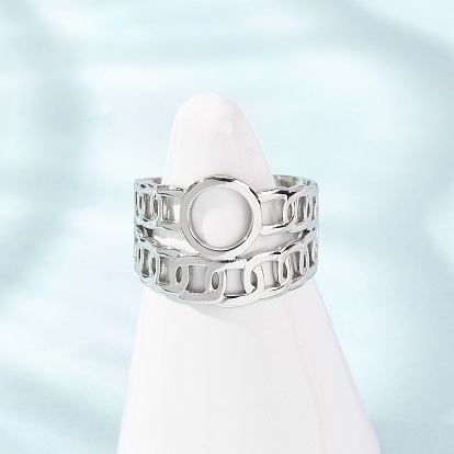 304 открытые кольца манжеты из нержавеющей стали, круглая форма с цепочкой