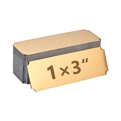 48Pcs Self-adhesion 201 Stainless Steel Type Business Cards, Rectangle