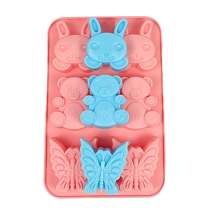 Food Grade Rabbit Butterfly DIY Silicone Mousse Molds, Fondant Molds, Resin Casting Molds, for Chocolate, Candy Making