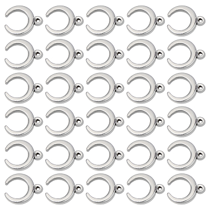 30 шт. 304 подвески из нержавеющей стали, двойной рог / полумесяц