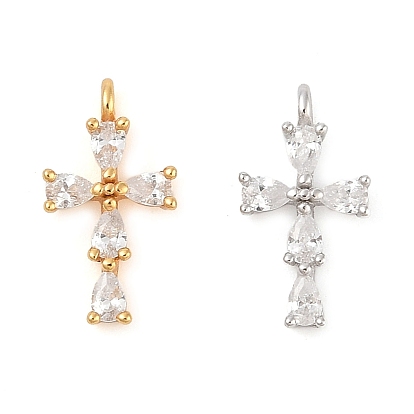 925 подвески из стерлингового серебра с прозрачным кубическим цирконием, крестик