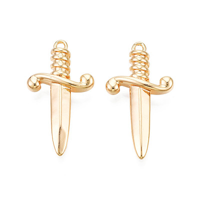 Brass Pendants, Cadmium Free & Nickel Free & Lead Free, Sword