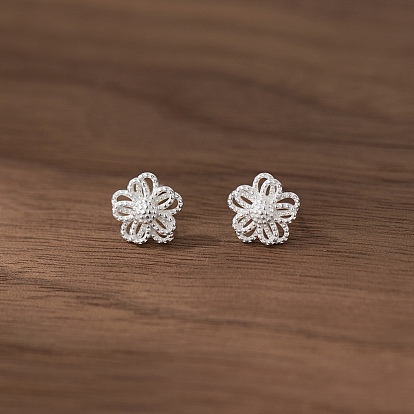 925 серьги-гвоздики из стерлингового серебра с цветком