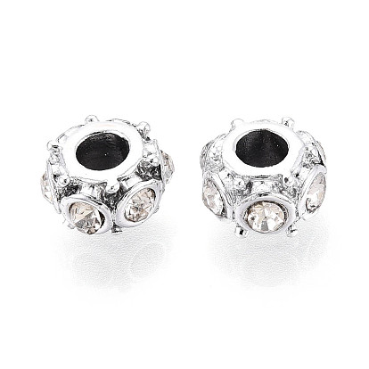 Европейские бусины, сплав, стразы , бусины с большим отверстием, рондель