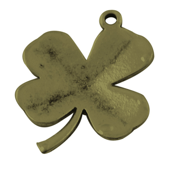 Pendentifs en alliage de style tibétain, sans plomb et sans cadmium, trèfle