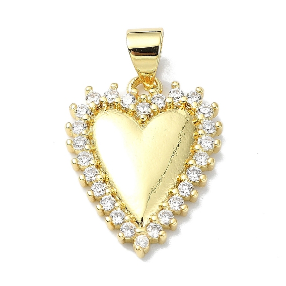 Покрытие стойки настоящее 18k позолоченное латунное микро-паве подвески из кубического циркония, долговечный, без свинца и без кадмия, сердце