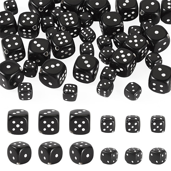 40 шт 2 стили акриловые бусины, игральная кость