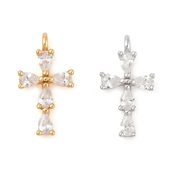 925 подвески из стерлингового серебра с прозрачным кубическим цирконием, крестик