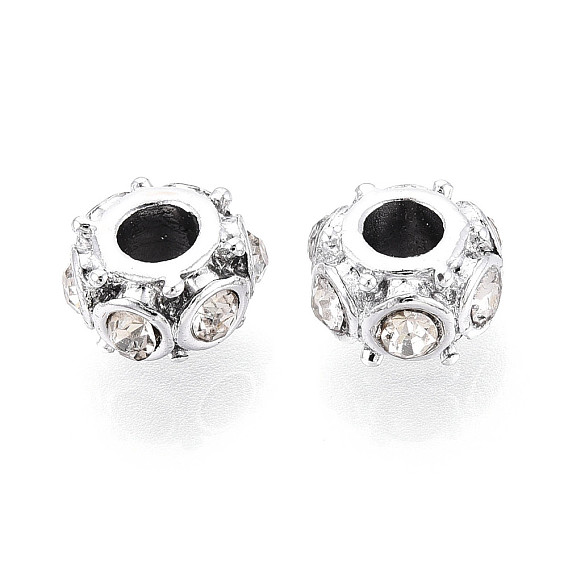 Европейские бусины, сплав, стразы , бусины с большим отверстием, рондель