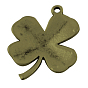 Pendentifs en alliage de style tibétain, sans plomb et sans cadmium, trèfle