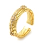 Brass Micro Pave Cubic Zirconia Cuff Rings