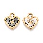304 подвески в форме сердца из натуральной ракушки из нержавеющей стали, реальный 18 k позолоченный, ионное покрытие (ip)