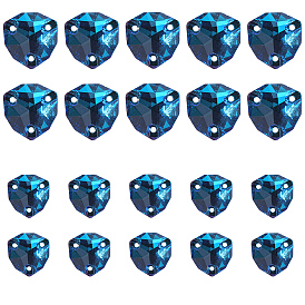 20шт 2 стиль пришивать стразами, многожильные звенья со стеклянными стразами, плоская задняя и задняя, треугольник со скругленными углами