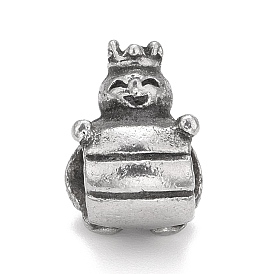 304 Stainless Steel European Beads, Large Hole Beads, King