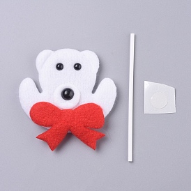 Decoración de adorno de pastel de cupcake de navidad con forma de oso, para suministros de decoración navideña de fiesta
