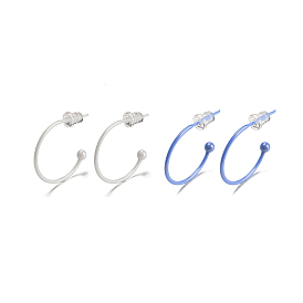 Hypoallergenic Bioceramics Zirconia Ceramic Ring Stud Earrings, Half Hoop Earrings, No Fading and Nickel Free