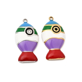 304 из нержавеющей стали горный хрусталь подвески, рыбы прелести, Эмаль стиле, ионное покрытие (ip)