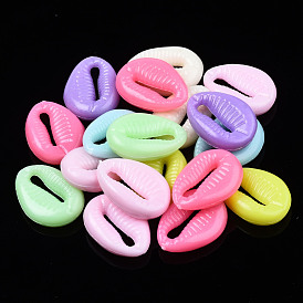 Opaque Acrylic Beads, Cowrie Shell Shaped