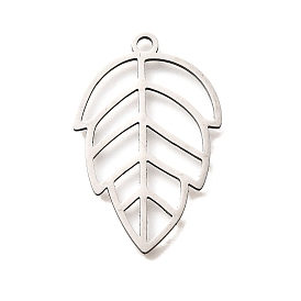 201 подвески из нержавеющей стали, лазерная резка, амулет из полых листьев, анти-тускнение