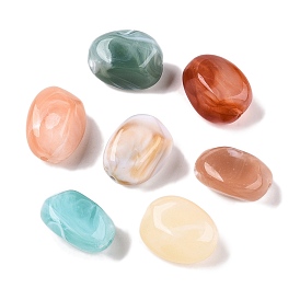 Opaque Acrylic Beads, Two Tone Color, Nuggets