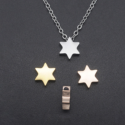 201 Stainless Steel Charms, for Simple Necklaces Making, Stamping Blank Tag, Laser Cut, for Jewish, Hexagram/Star of David