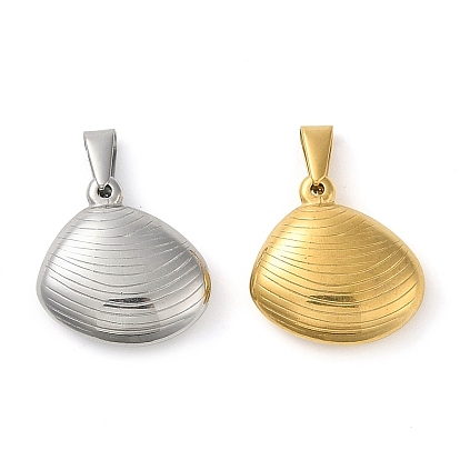 304 Stainless Steel Pendants, Shell Shape Charm