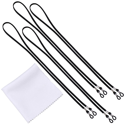 4Шт. ремешок из искусственной замши для очков, с 1 салфетками для чистки замши из микрофибры из поликарбоната