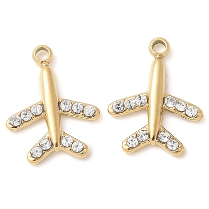 Ионное покрытие (ip) 304 нержавеющая сталь с подвесками из стразов, ручная полировка, самолет